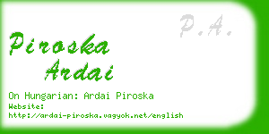 piroska ardai business card